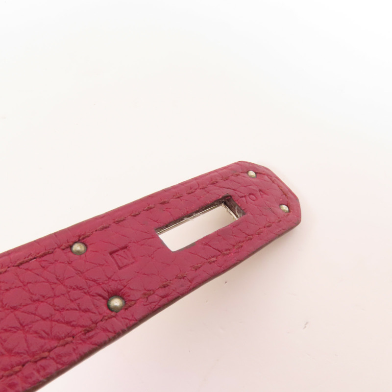 HERMES Togo皮革Kelly 32銀扣手挽肩背兩用袋Rubis-9