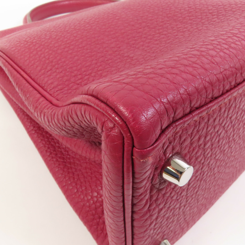 HERMES Togo皮革Kelly 32銀扣手挽肩背兩用袋Rubis-12