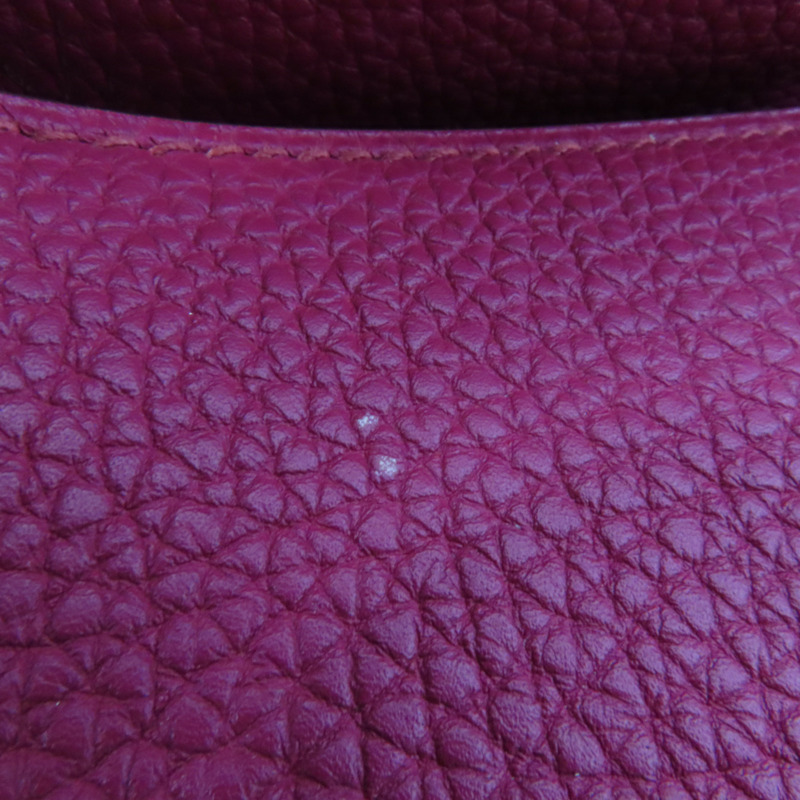 HERMES Togo皮革Kelly 32銀扣手挽肩背兩用袋Rubis-15