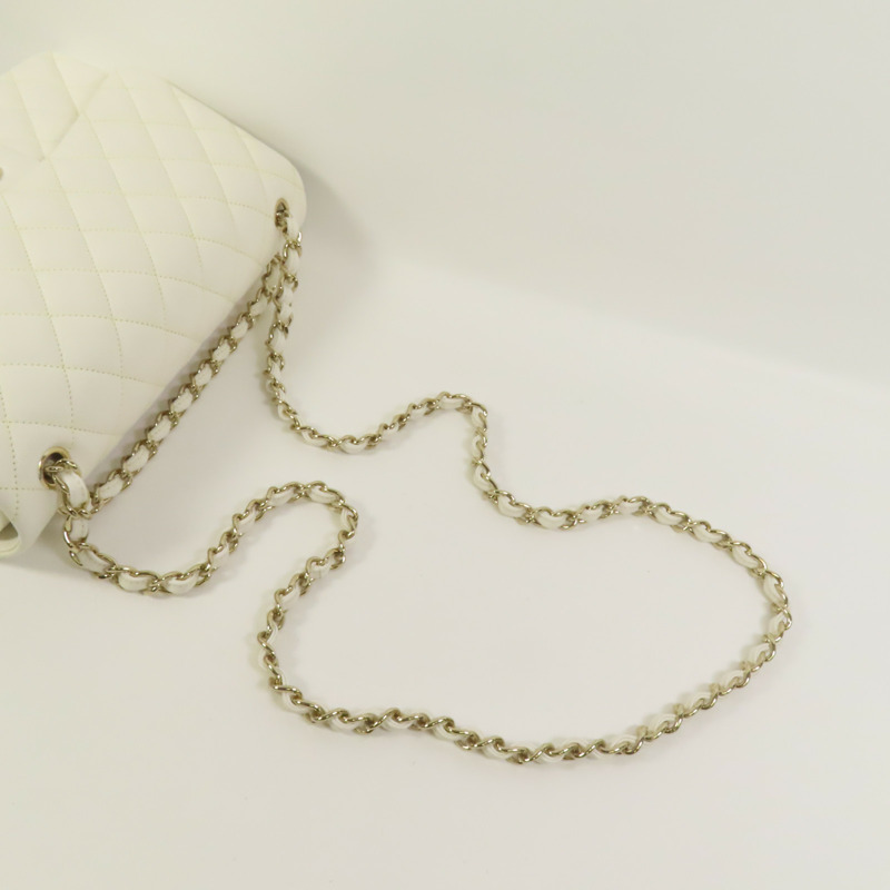 CHANEL 牛皮皮革Large Classic金扣鏈帶肩背袋-4