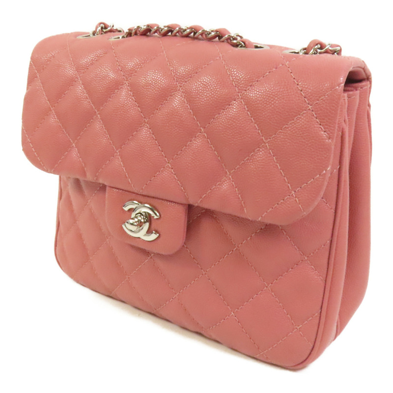 CHANEL 牛皮皮革Chain Shoulder銀扣鏈帶肩背袋-2