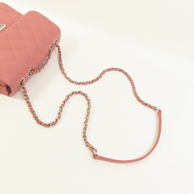 CHANEL 牛皮皮革Chain Shoulder銀扣鏈帶肩背袋-4