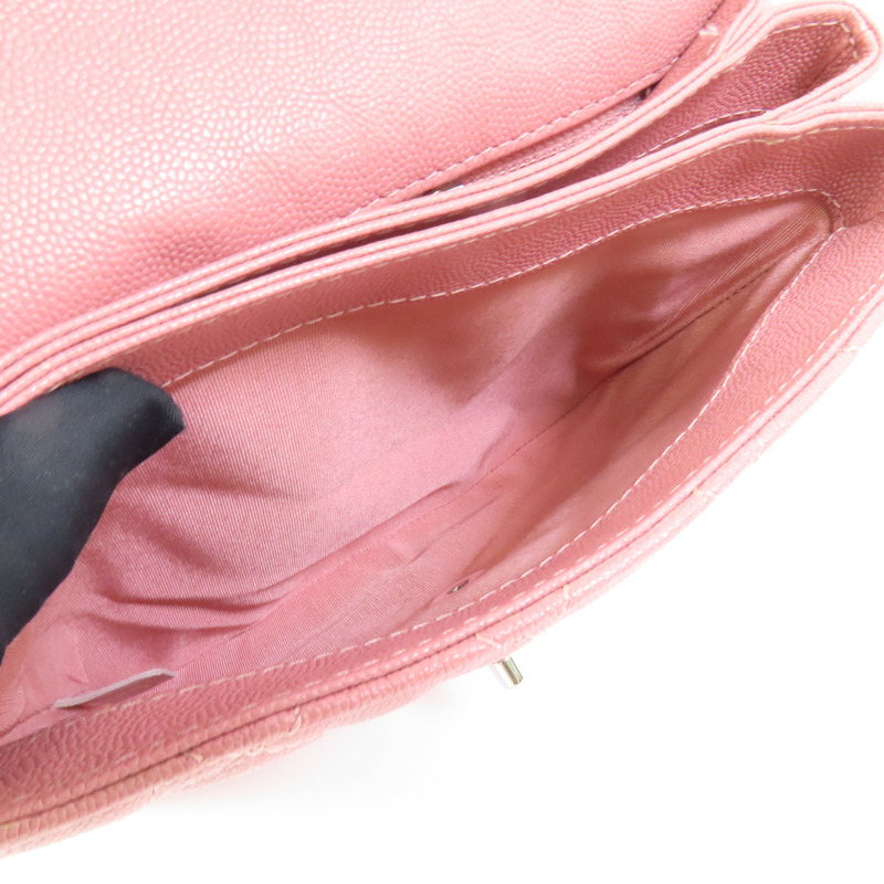 CHANEL 牛皮皮革Chain Shoulder銀扣鏈帶肩背袋-5