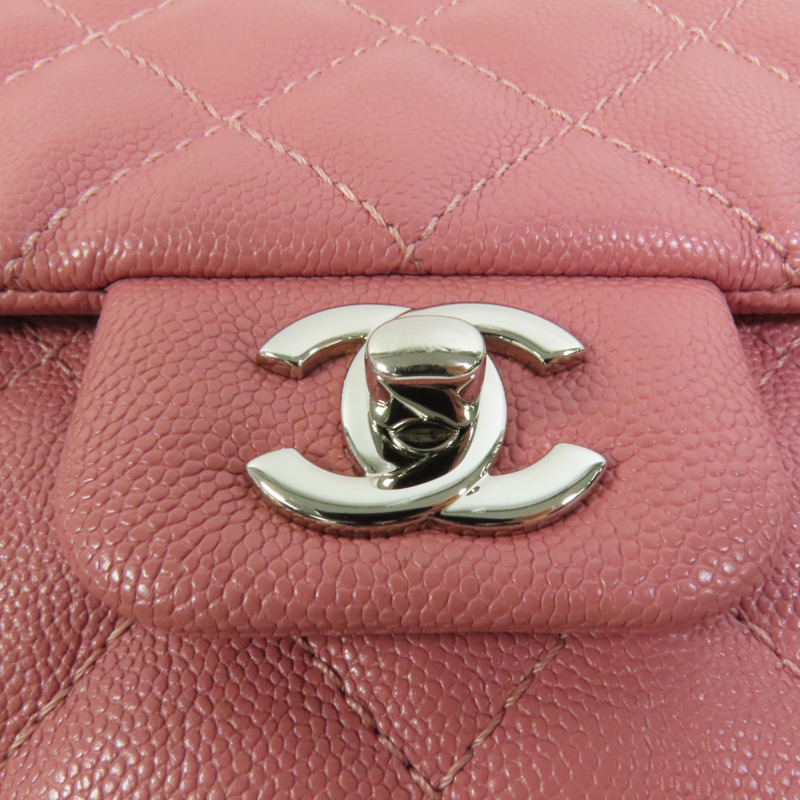 CHANEL 牛皮皮革Chain Shoulder銀扣鏈帶肩背袋-6