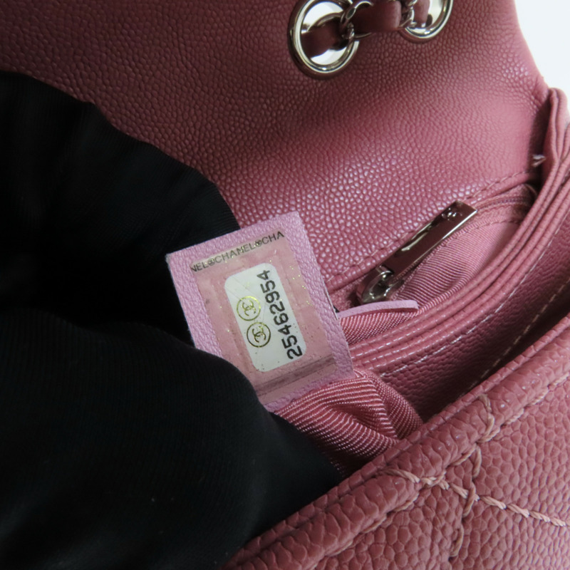 CHANEL 牛皮皮革Chain Shoulder銀扣鏈帶肩背袋-8