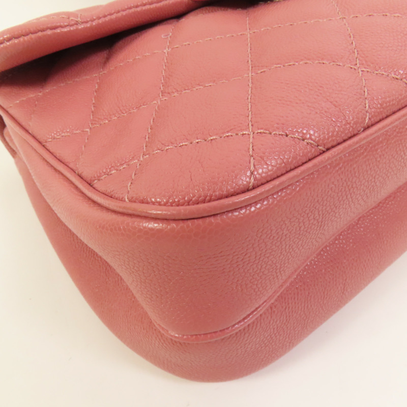 CHANEL 牛皮皮革Chain Shoulder銀扣鏈帶肩背袋-14