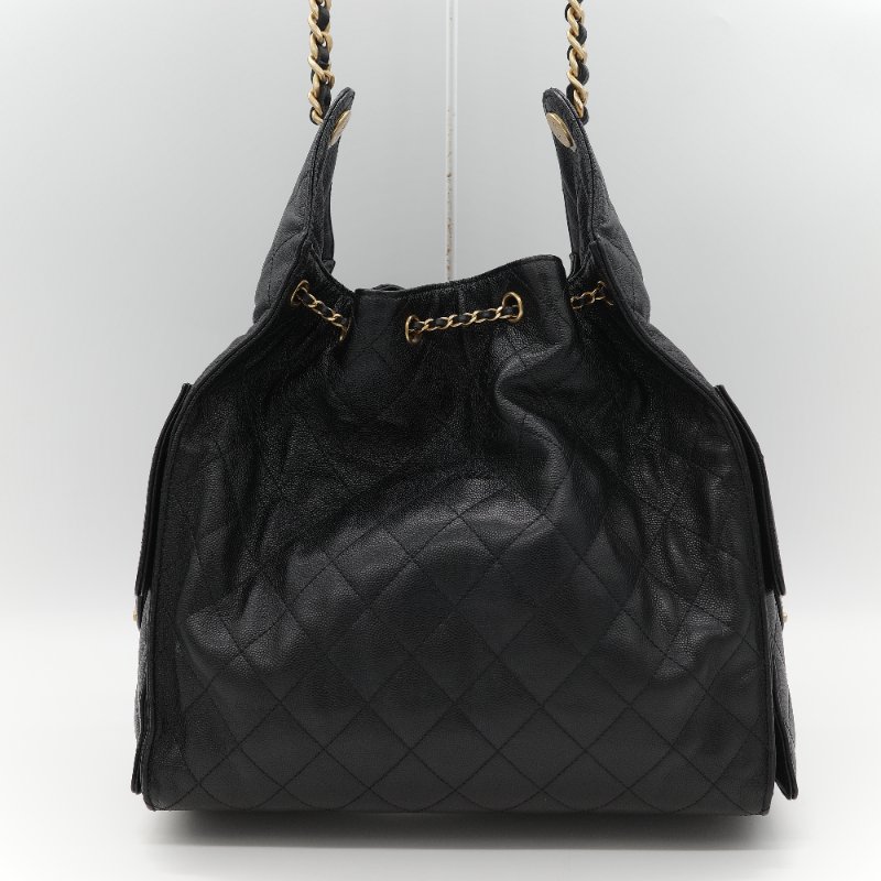 （全套全配🔥）品牌月限時特價🌟下個月就恢復原價💗 Chanel 香奈兒 25Bag 中號 黑色 菱格紋 荔枝皮牛皮 金屬鏈帶 Hobo包 肩背包-6