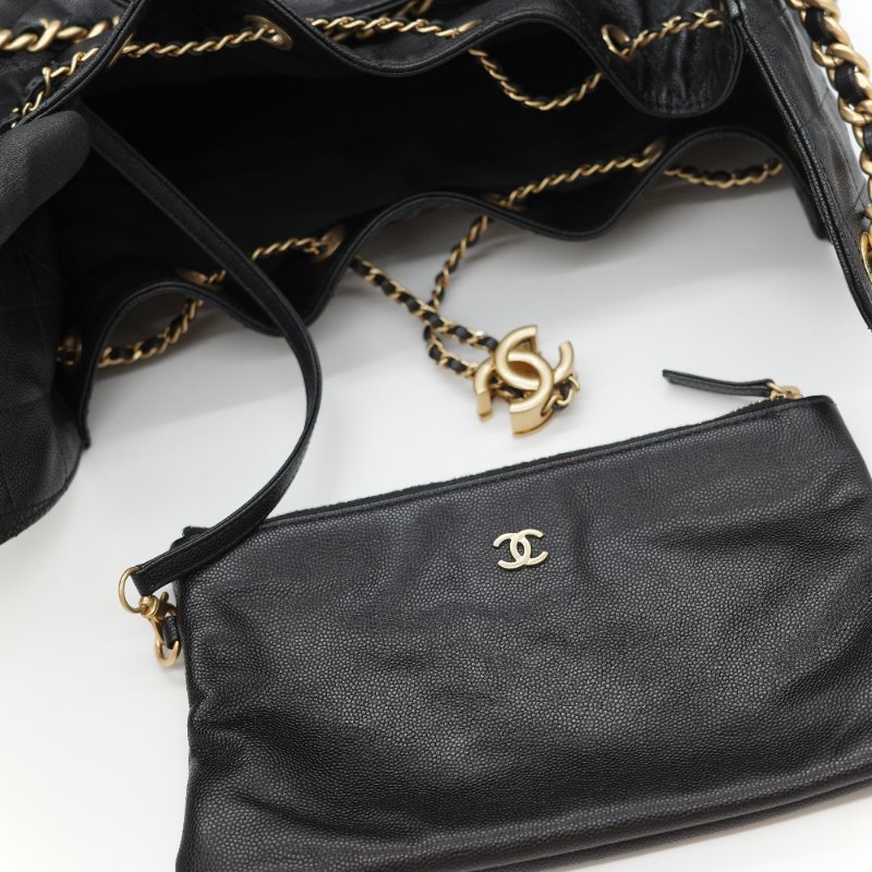 （全套全配🔥）品牌月限時特價🌟下個月就恢復原價💗 Chanel 香奈兒 25Bag 中號 黑色 菱格紋 荔枝皮牛皮 金屬鏈帶 Hobo包 肩背包-27