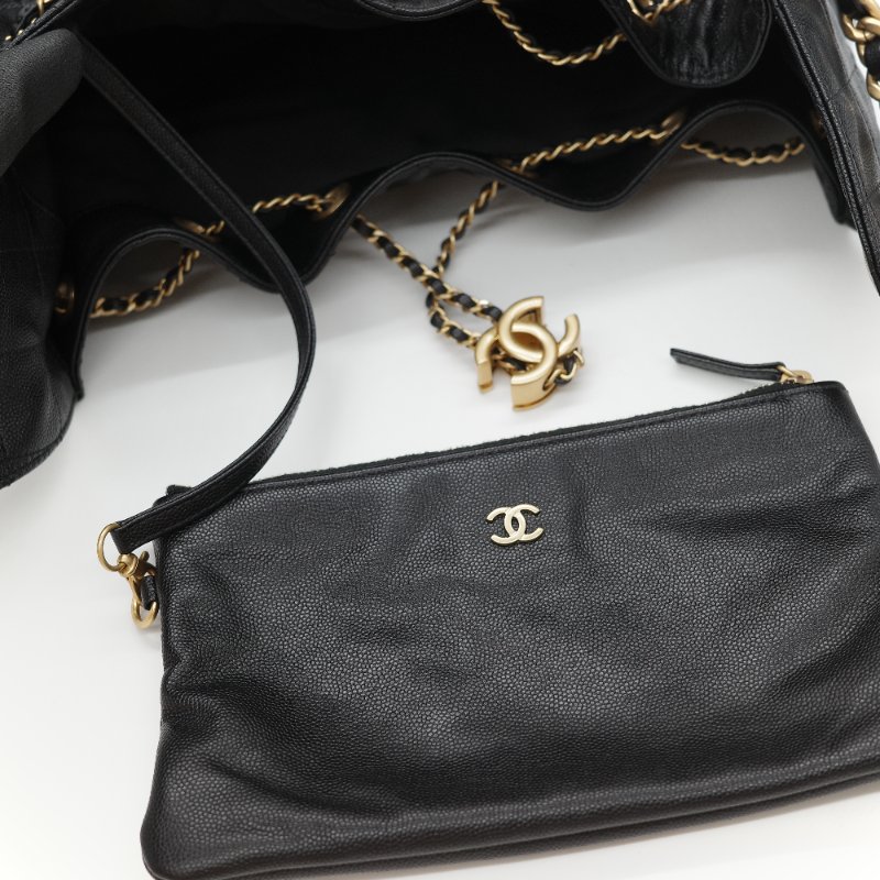 （全套全配🔥）品牌月限時特價🌟下個月就恢復原價💗 Chanel 香奈兒 25Bag 中號 黑色 菱格紋 荔枝皮牛皮 金屬鏈帶 Hobo包 肩背包-28