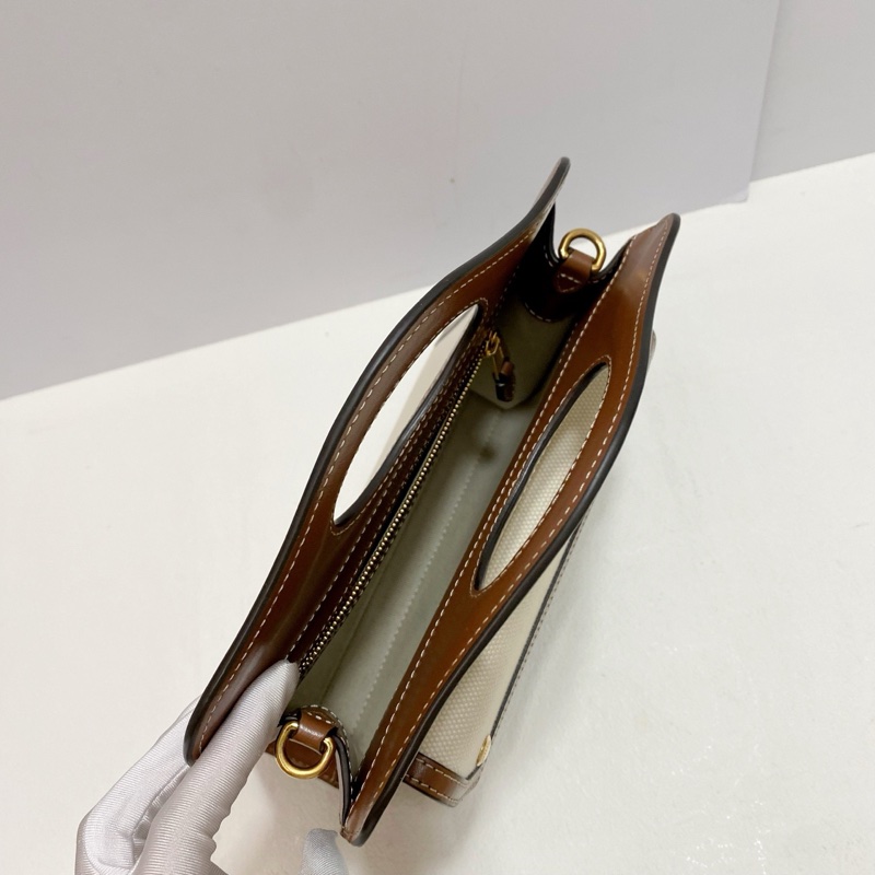 BURBERRY巴寶莉  雙色帆布拼皮Pocket小號口袋包郵差包  尺寸：24*26.5*6 附件：塵袋（-3