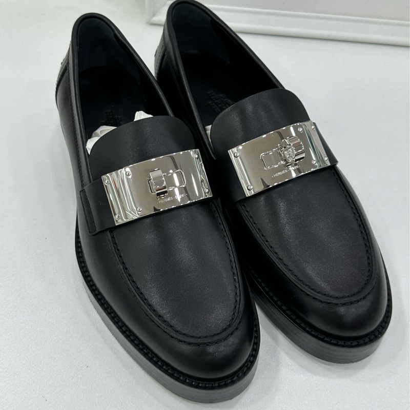 Hermes 愛馬仕 粗扣Kelly爆款Hot樂福鞋 全新膜撕了 37.5碼-3