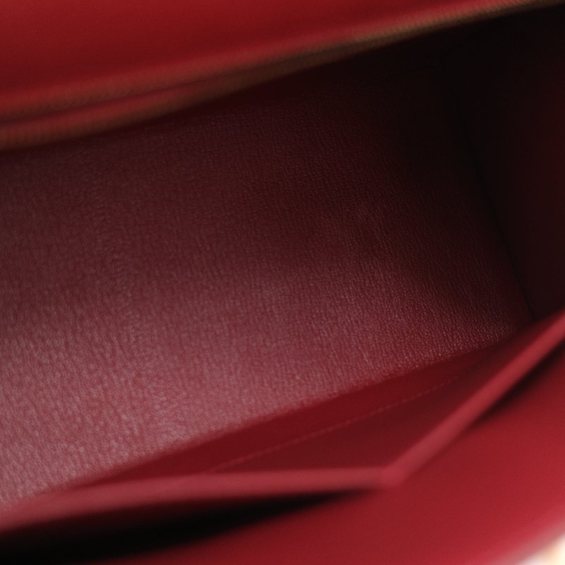 （近新♥️閒置品）Hermès 愛馬仕 Kelly 28 紅色 鴕鳥皮 X 刻 金扣 手提包 斜背兩用包-24