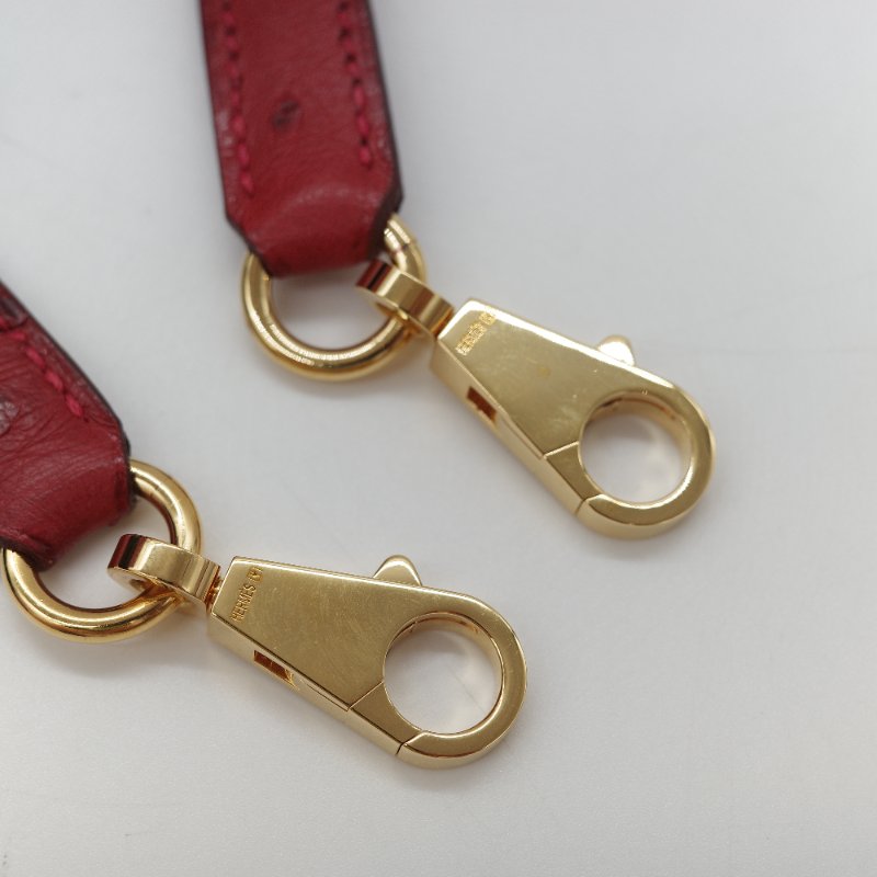 （近新♥️閒置品）Hermès 愛馬仕 Kelly 28 紅色 鴕鳥皮 X 刻 金扣 手提包 斜背兩用包-34
