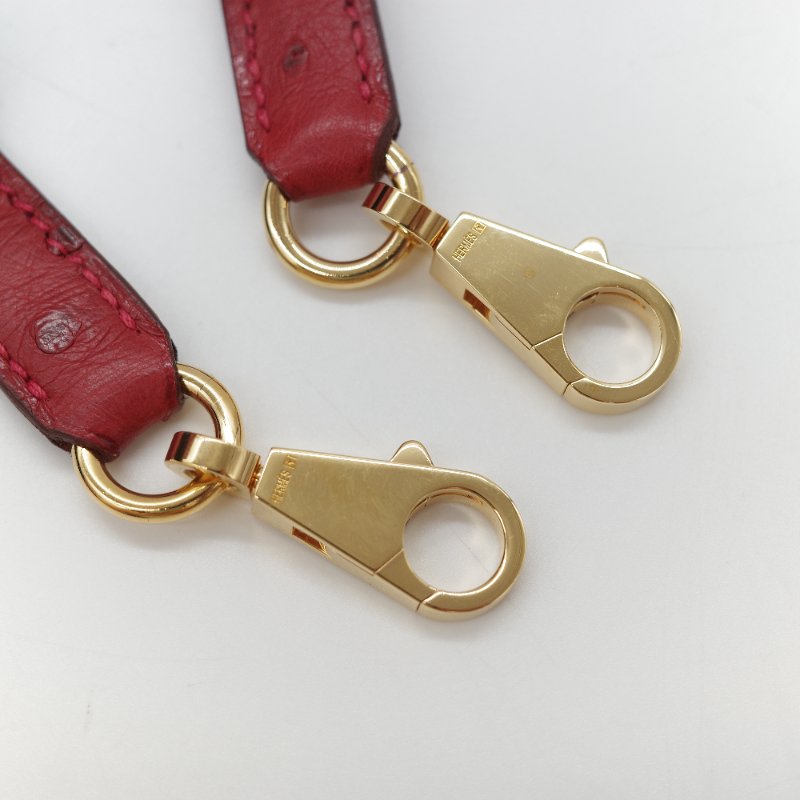 （近新♥️閒置品）Hermès 愛馬仕 Kelly 28 紅色 鴕鳥皮 X 刻 金扣 手提包 斜背兩用包-35