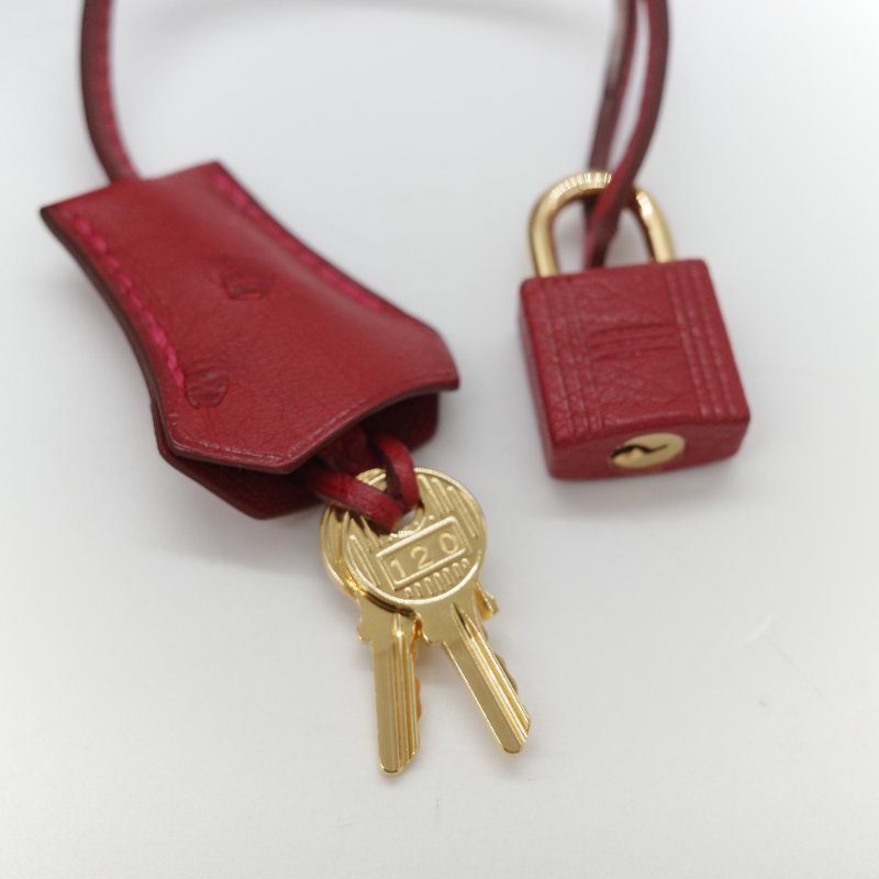 （近新♥️閒置品）Hermès 愛馬仕 Kelly 28 紅色 鴕鳥皮 X 刻 金扣 手提包 斜背兩用包-37