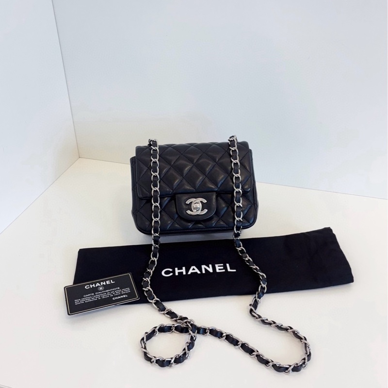 【98新🆕】Chanel黑銀CF方胖子 經典小方胖斜挎包 單肩包-0