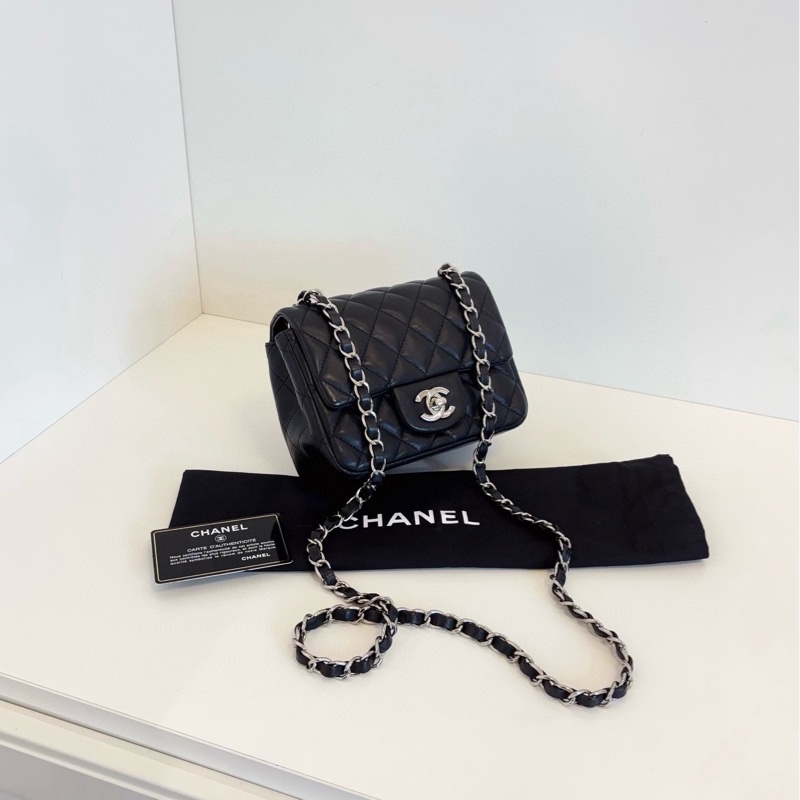 【98新🆕】Chanel黑銀CF方胖子 經典小方胖斜挎包 單肩包-1