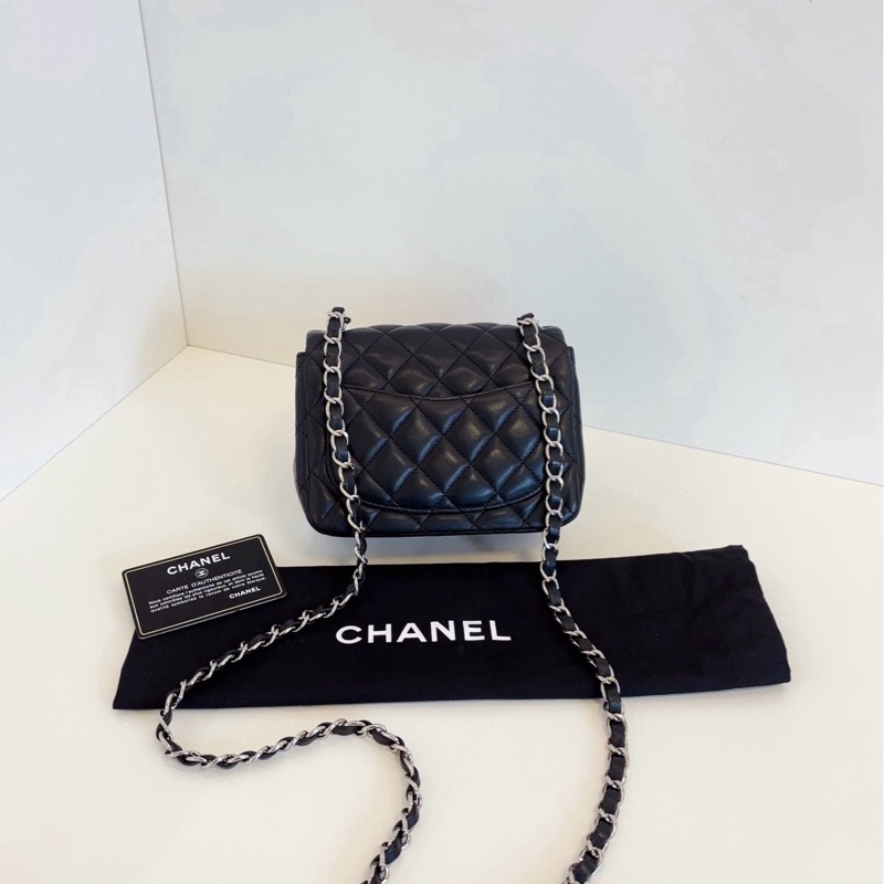 【98新🆕】Chanel黑銀CF方胖子 經典小方胖斜挎包 單肩包-2