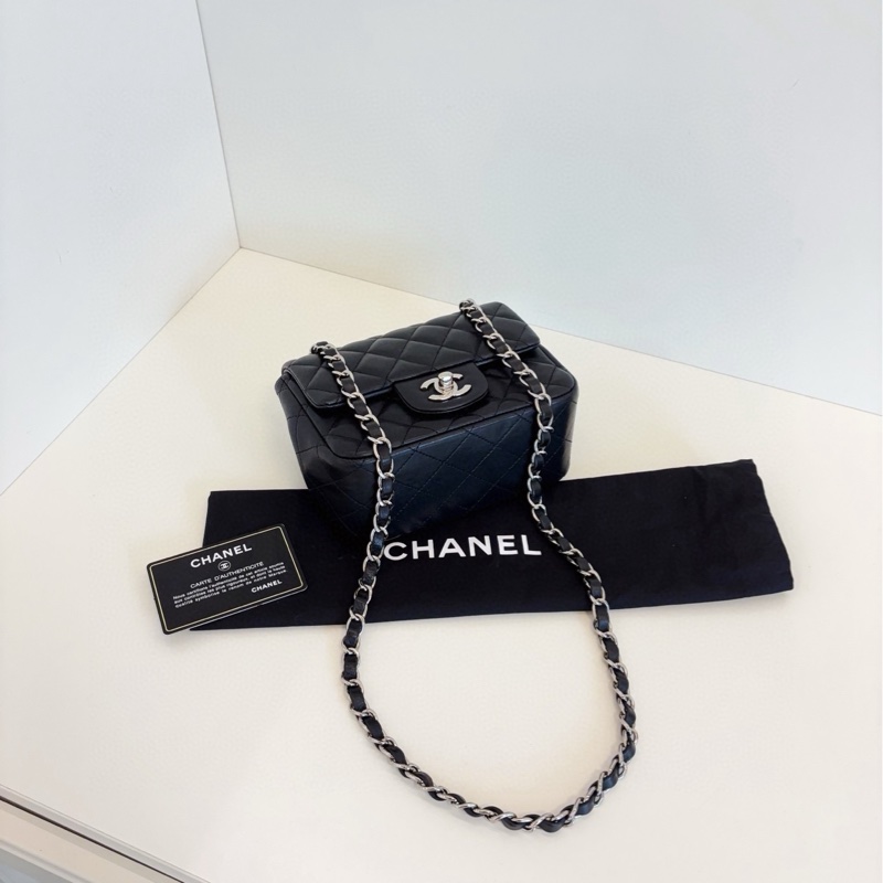 【98新🆕】Chanel黑銀CF方胖子 經典小方胖斜挎包 單肩包-5