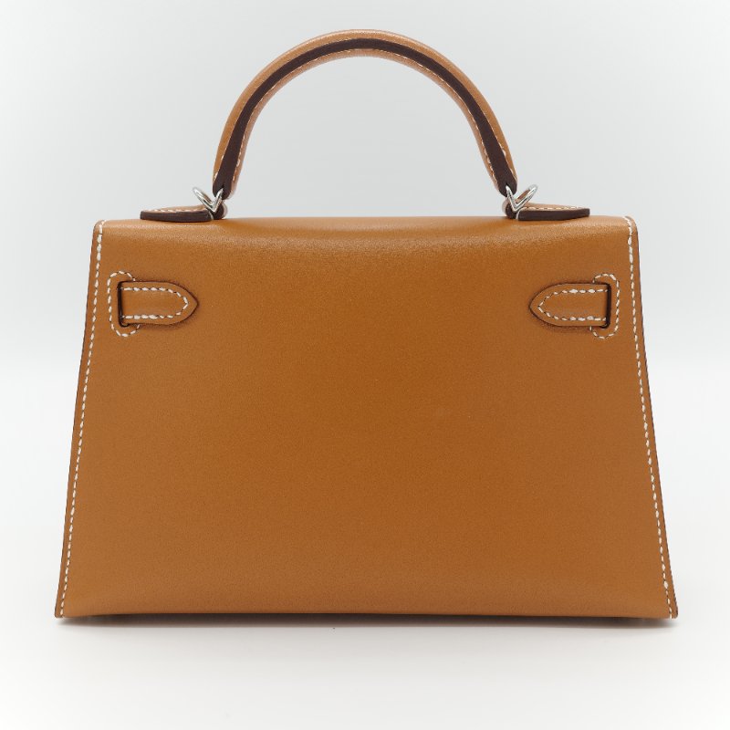 （稀有銀扣🌟）Hermès 愛馬仕 Kelly 二代 19cm 37金棕色 Box 牛皮 銀扣 手提包 斜挎包 U 刻-4