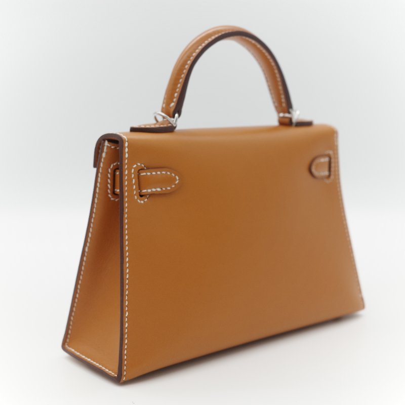 （稀有銀扣🌟）Hermès 愛馬仕 Kelly 二代 19cm 37金棕色 Box 牛皮 銀扣 手提包 斜挎包 U 刻-5