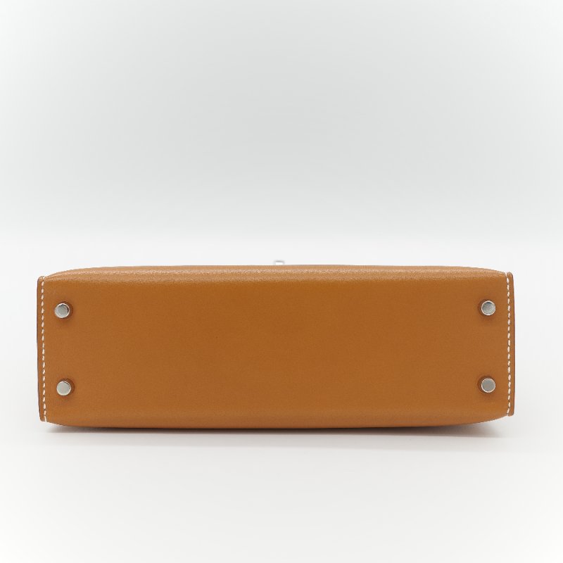 （稀有銀扣🌟）Hermès 愛馬仕 Kelly 二代 19cm 37金棕色 Box 牛皮 銀扣 手提包 斜挎包 U 刻-7