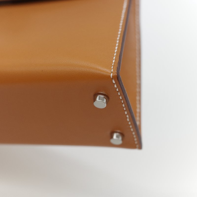 （稀有銀扣🌟）Hermès 愛馬仕 Kelly 二代 19cm 37金棕色 Box 牛皮 銀扣 手提包 斜挎包 U 刻-9