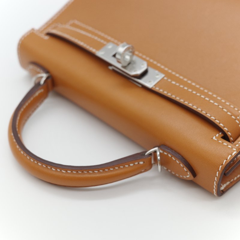 （稀有銀扣🌟）Hermès 愛馬仕 Kelly 二代 19cm 37金棕色 Box 牛皮 銀扣 手提包 斜挎包 U 刻-10