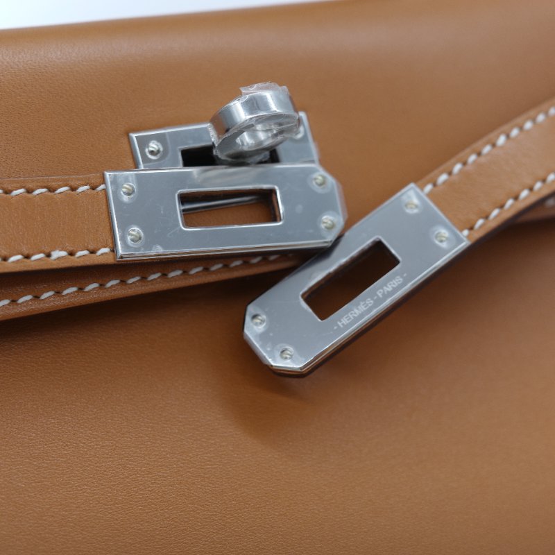（稀有銀扣🌟）Hermès 愛馬仕 Kelly 二代 19cm 37金棕色 Box 牛皮 銀扣 手提包 斜挎包 U 刻-12