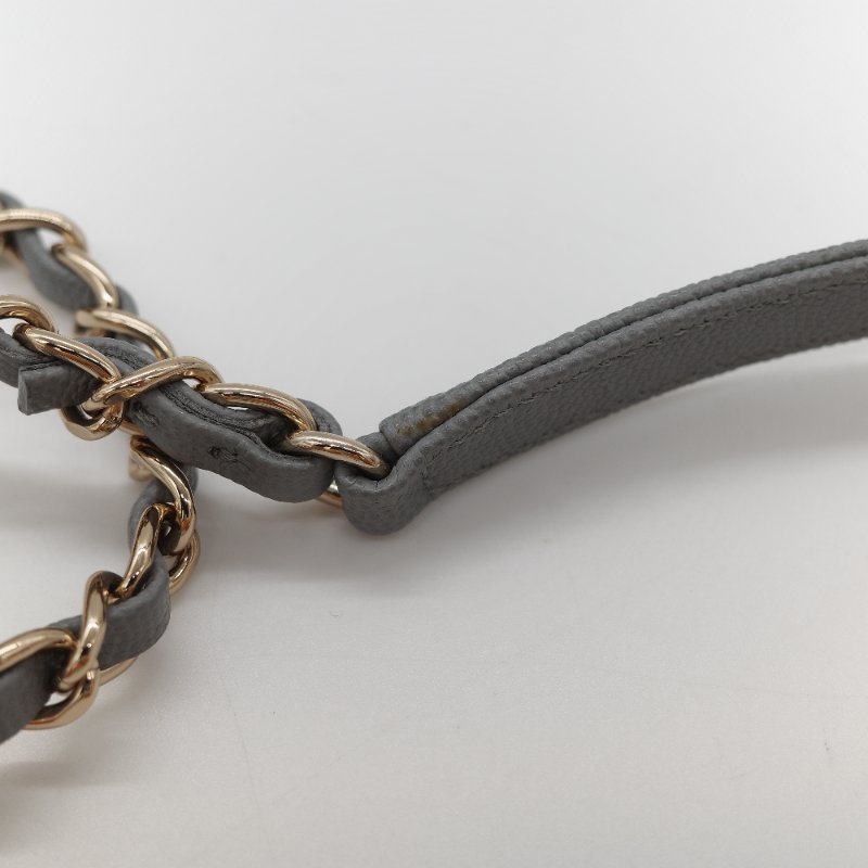 Chanel 香奈兒 Vanity Case 荔枝牛皮 霧霾灰 淺灰色 手提包 相機包 鏈條包 斜挎包-28