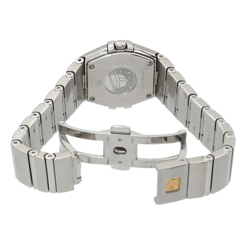 歐米茄星座系列 123 10 24 60 55 001 女士腕錶 12P 鑲鑽 白色錶殼 石英錶-4