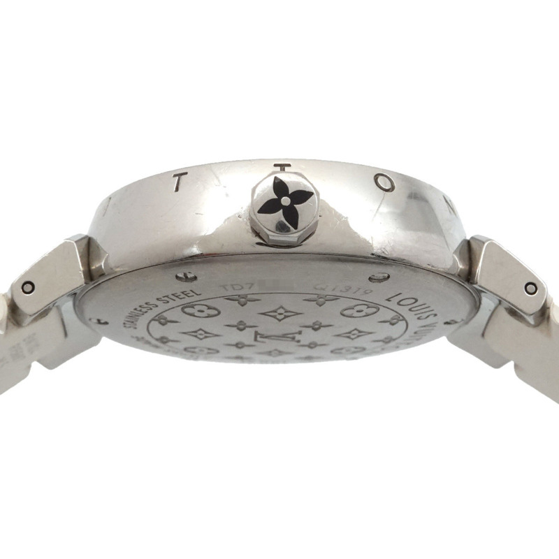 路易威登 Tambour Disc Amarante Diamant MM Q1319 女士腕錶 鑽石石英錶-4