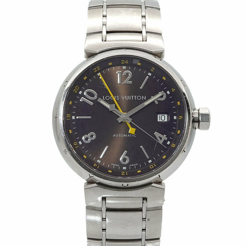 路易威登 Tambour GMT Q1131 男士腕錶，日期顯示，棕色錶盤，自動機械機芯