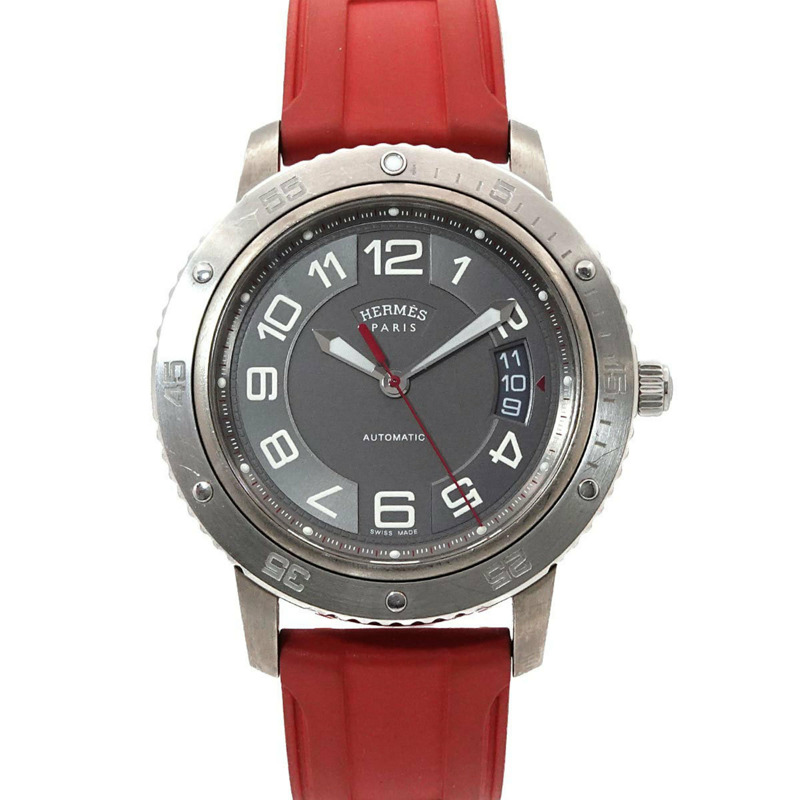 愛馬仕 Clipper Sport Auto TGM CP2 741 男士腕錶，日期顯示，灰色，自動機械機芯-0