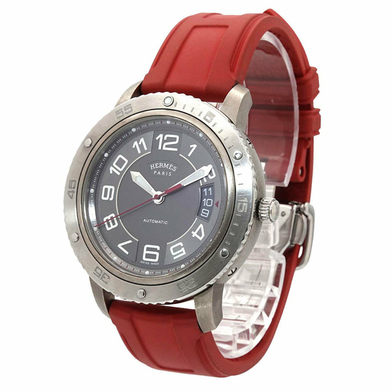 愛馬仕 Clipper Sport Auto TGM CP2 741 男士腕錶，日期顯示，灰色，自動機械機芯-2