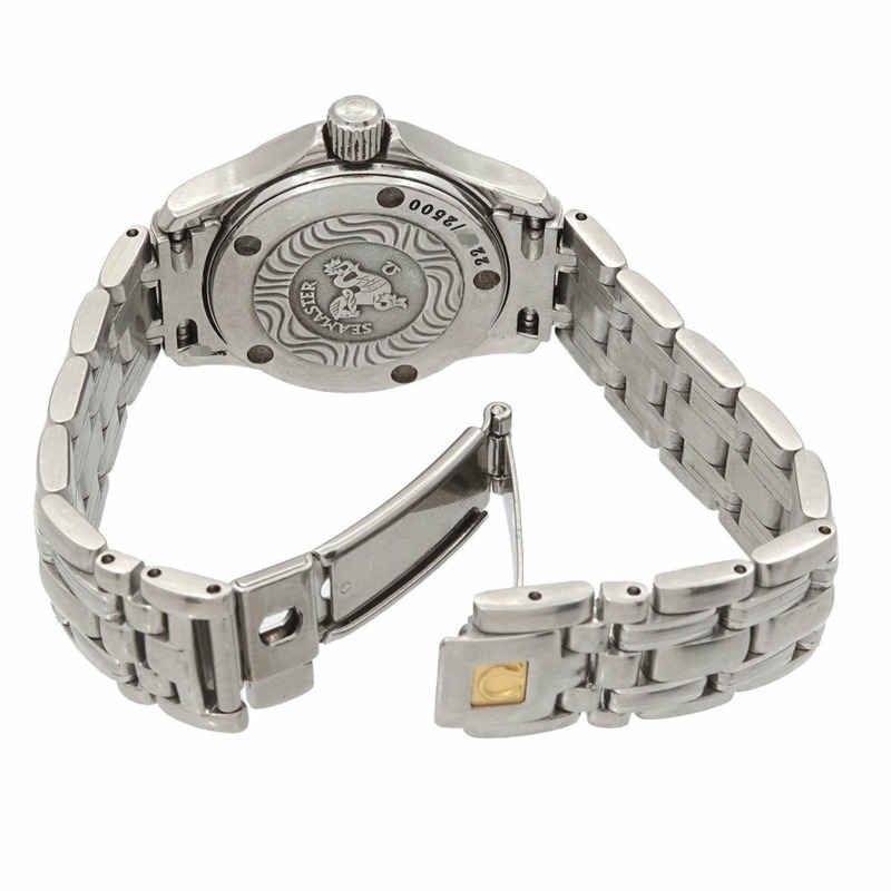 歐米茄海馬120 Jack Mayol 1998限量版，全球2500枚，編號2586 70，女士腕錶，日期顯示，綠色石英機芯-3