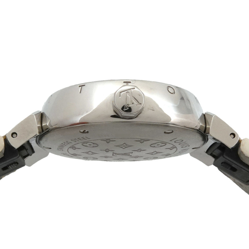 路易威登 Tambour MM Monogram 白色 QA116 女士石英腕錶-5
