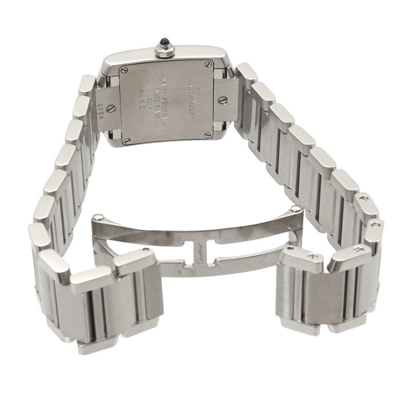 卡地亞 Tank Française SM W51008Q3 女士腕錶，象牙色，石英錶-4