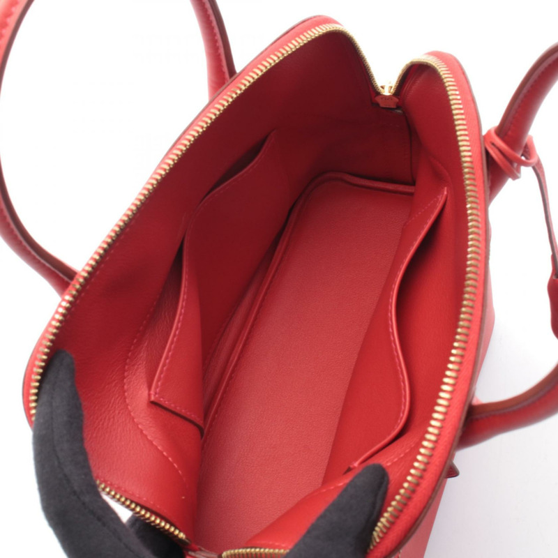 愛馬仕 Bolide Sucre 手提包，T Swift 皮革，朱紅色，二手，金色五金-2