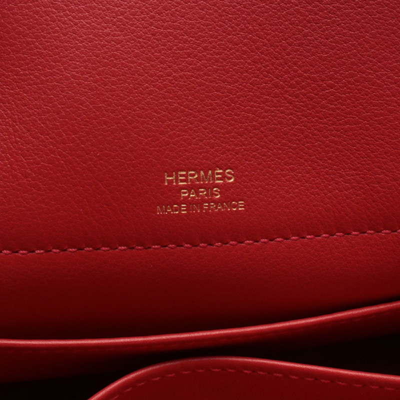 愛馬仕 Bolide Sucre 手提包，T Swift 皮革，朱紅色，二手，金色五金-3