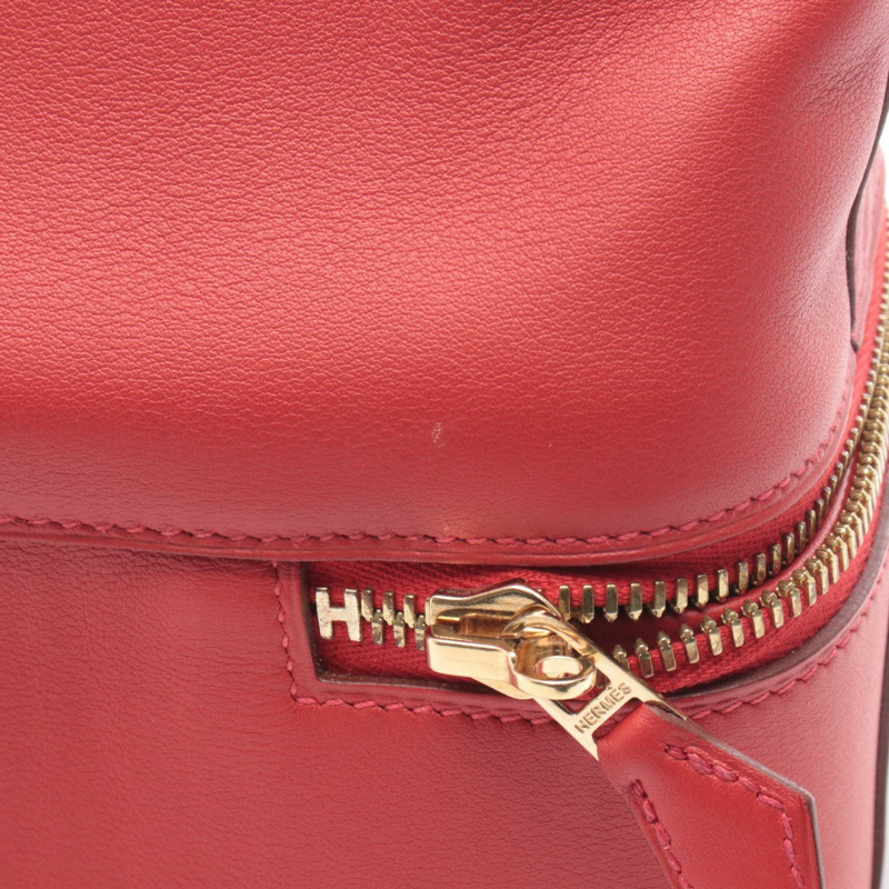 愛馬仕 Bolide Sucre 手提包，T Swift 皮革，朱紅色，二手，金色五金-6