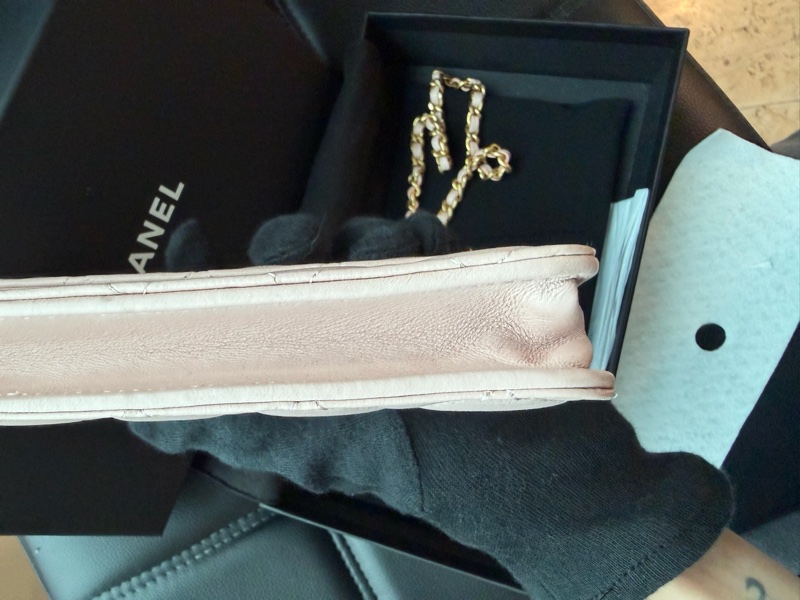 CHANEL 櫻花粉［超低價］金球手機包🫰🏻有購證 卡片零錢手機妥當當-12