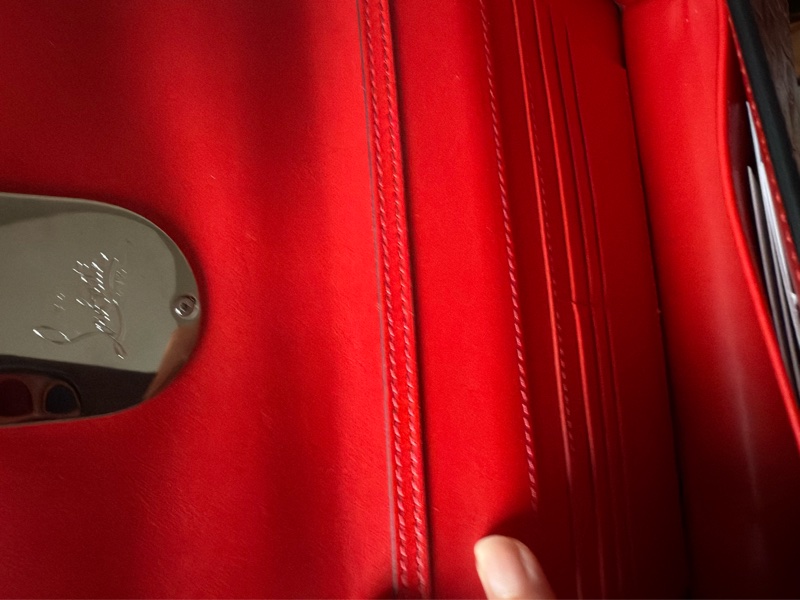 CHRISTIAN LOUBOUTIN 紅色牛皮壓鱷魚紋手提肩背兩用包-11