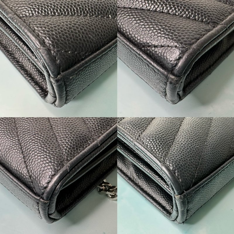 YSL 經典黑銀信封woc鏈帶包-8