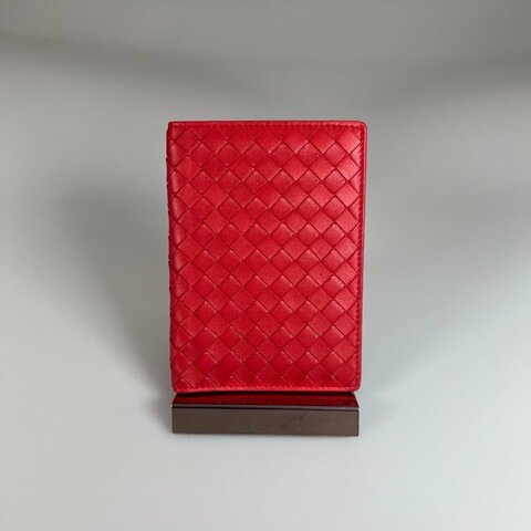 BV 紅小編織護照夾