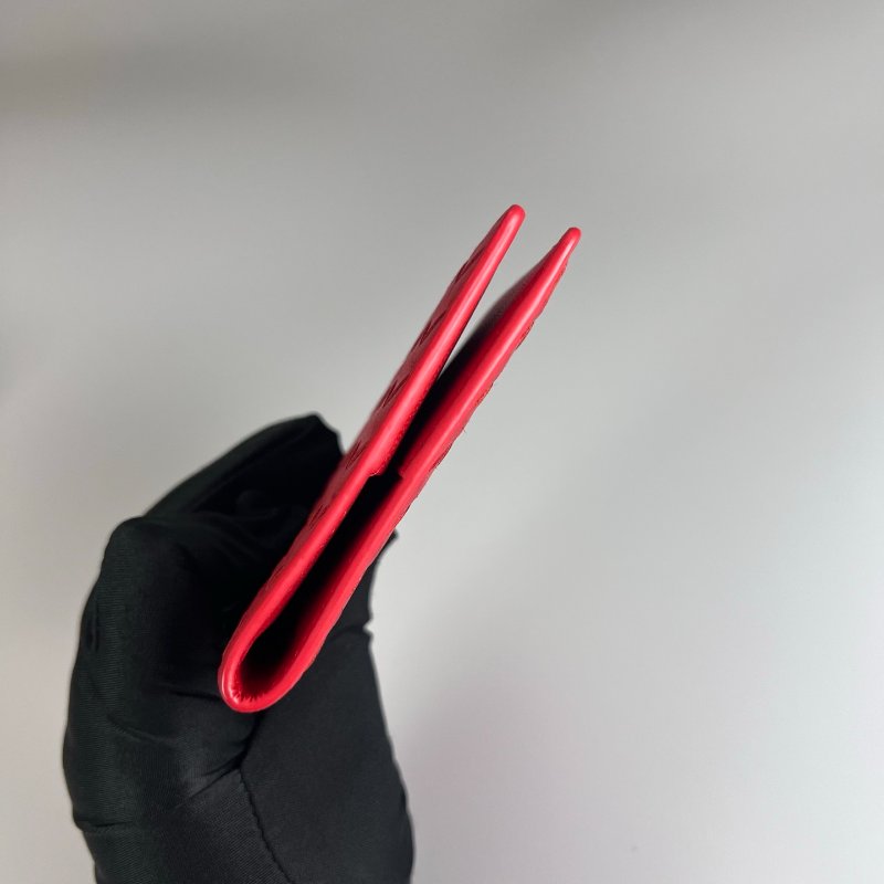 BV 紅小編織護照夾-3