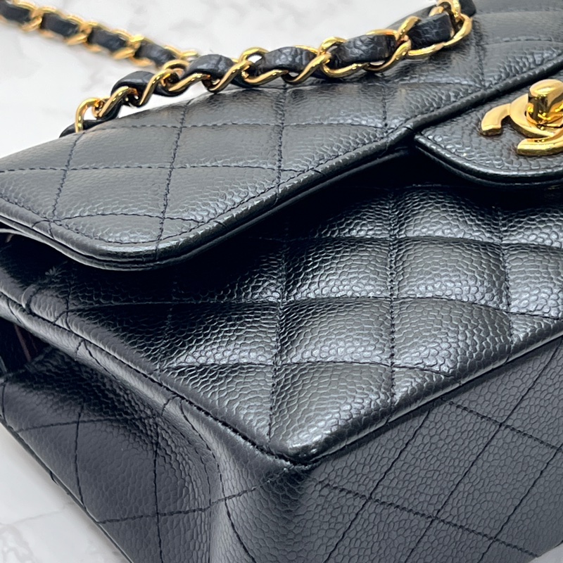 香緹國際精品 898 Chanel cf23 晶片款 荔枝牛黑金色-2