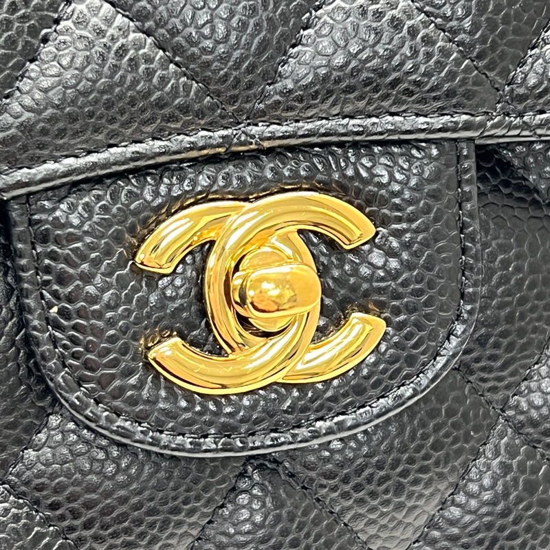 香緹國際精品 898 Chanel cf23 晶片款 荔枝牛黑金色-6