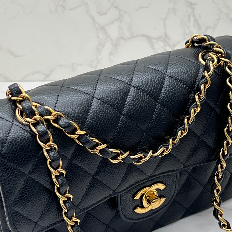 香緹國際精品 898 Chanel cf23 晶片款 荔枝牛黑金色-8