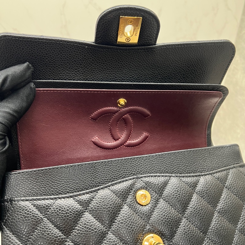 香緹國際精品 898 Chanel cf23 晶片款 荔枝牛黑金色-12